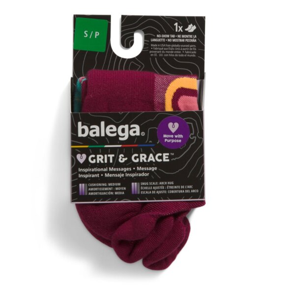 BALEGA Lake Blue Bl Made In Usa Move With Purpose Low Cut Socks - Picture 1 of 1